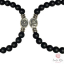 Bracciale Elastico Santa Rita con Grani in Vetro e Medaglia Due Facce Rosa e Santa Rita 🌹