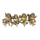 Set 4 Angeli Musicanti Resina Dipinti a Mano - Decorazione Religiosa Bambini