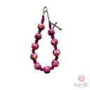Bracciale Santa Rita in Corda con Grani in Fimo Floreale Viola e Croce  in Metallo 🌹