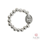 Anello elastico Santa Rita con mezzo cristallo