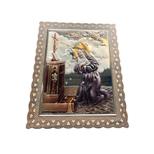 Quadro Santa Rita con placca argento o smaltato