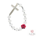 Bracciale Elastico Santa Rita con Grani in Mezzo Cristallo🌹