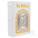 Bibbia con placca Sacra Famiglia in Argento 925