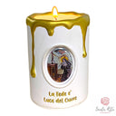 Candela Santa Rita da Cascia Resina Bianca Cera Riutilizzabile