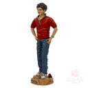 Scultura San Carlo Acutis 22cm Maestro Cassetta Resina Marmo Dipinta Mano