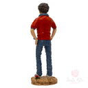 Scultura San Carlo Acutis 22cm Maestro Cassetta Resina Marmo Dipinta Mano