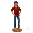 Scultura San Carlo Acutis 22cm Maestro Cassetta Resina Marmo Dipinta Mano