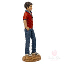 Scultura San Carlo Acutis 22cm Maestro Cassetta Resina Marmo Dipinta Mano