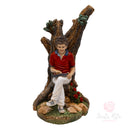 Scultura San Carlo Acutis Sotto Albero 24cm Maestro Cassetta Resina Marmo