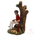 Scultura San Carlo Acutis Sotto Albero 24cm Maestro Cassetta Resina Marmo