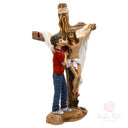 Scultura Gesù Abbraccia San Carlo Acutis 32cm Maestro Cassetta Resina Marmo