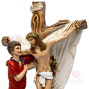 Scultura Gesù Abbraccia San Carlo Acutis 32cm Maestro Cassetta Resina Marmo