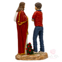 Scultura San Carlo Acutis Incontra Gesù 23cm Maestro Cassetta Resina Marmo