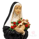 Scultura Santa Rita Rose e Croce 42cm Maestro Cassetta Resina Marmo