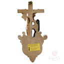 Acquasantiera Gesù Abbraccia Santa Rita 25cm Maestro Cassetta Resina Marmo