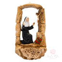 Acquasantiera Santa Rita Crocifisso 24cm Maestro Cassetta Resina Marmo