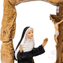 Acquasantiera Santa Rita Crocifisso 24cm Maestro Cassetta Resina Marmo