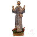 Scultura San Francesco d'Assisi 25cm Maestro Cassetta Resina Marmo