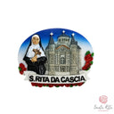 Calamita Resina Santa Rita da Cascia con Basilica 6,5x5cm