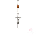 Rosario decina Santa Rita in Legno gancio🌹 Decina Grani Legno Naturale Preghiera Tascabile