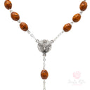 Rosario decina Santa Rita in Legno gancio🌹 Decina Grani Legno Naturale Preghiera Tascabile