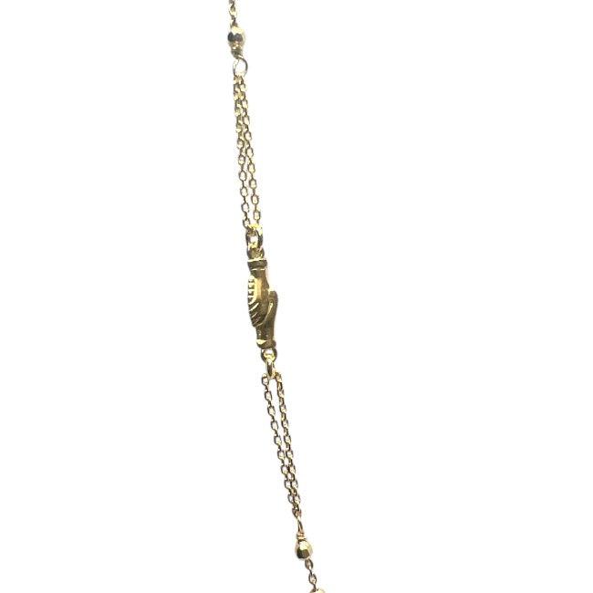Rosario girocollo in argento 925 placcato oro