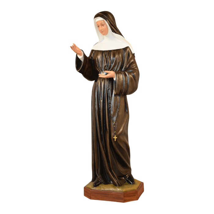 Statua di Santa Rita vetroresina 130 cm dipinta con colori ad olio