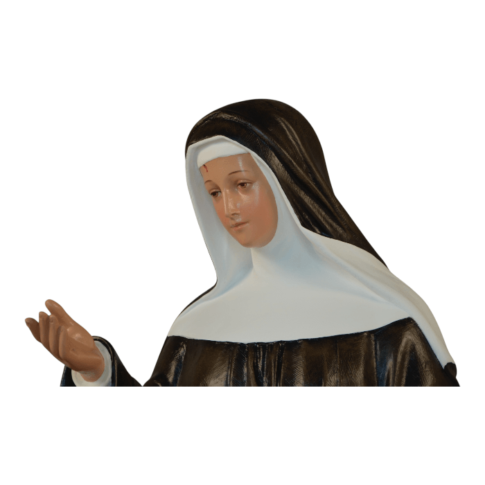Statua di Santa Rita vetroresina 130 cm dipinta con colori ad olio
