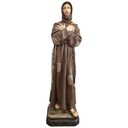 Statua San Francesco d'Assisi 50cm Resina Piena Dipinta a Mano Olio