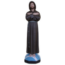Statua San Francesco d'Assisi 80cm Vetroresina occhi in vetro Dipinta a Mano Olio