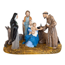Presepe Francescano in Polvere di Marmo e Resina 15 × 25 × 24 cm