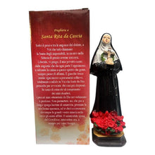 Statua Santa Rita in resina con rose