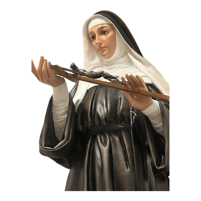 Statua Santa Rita vetroresina 180 cm dipinta con colori ad olio