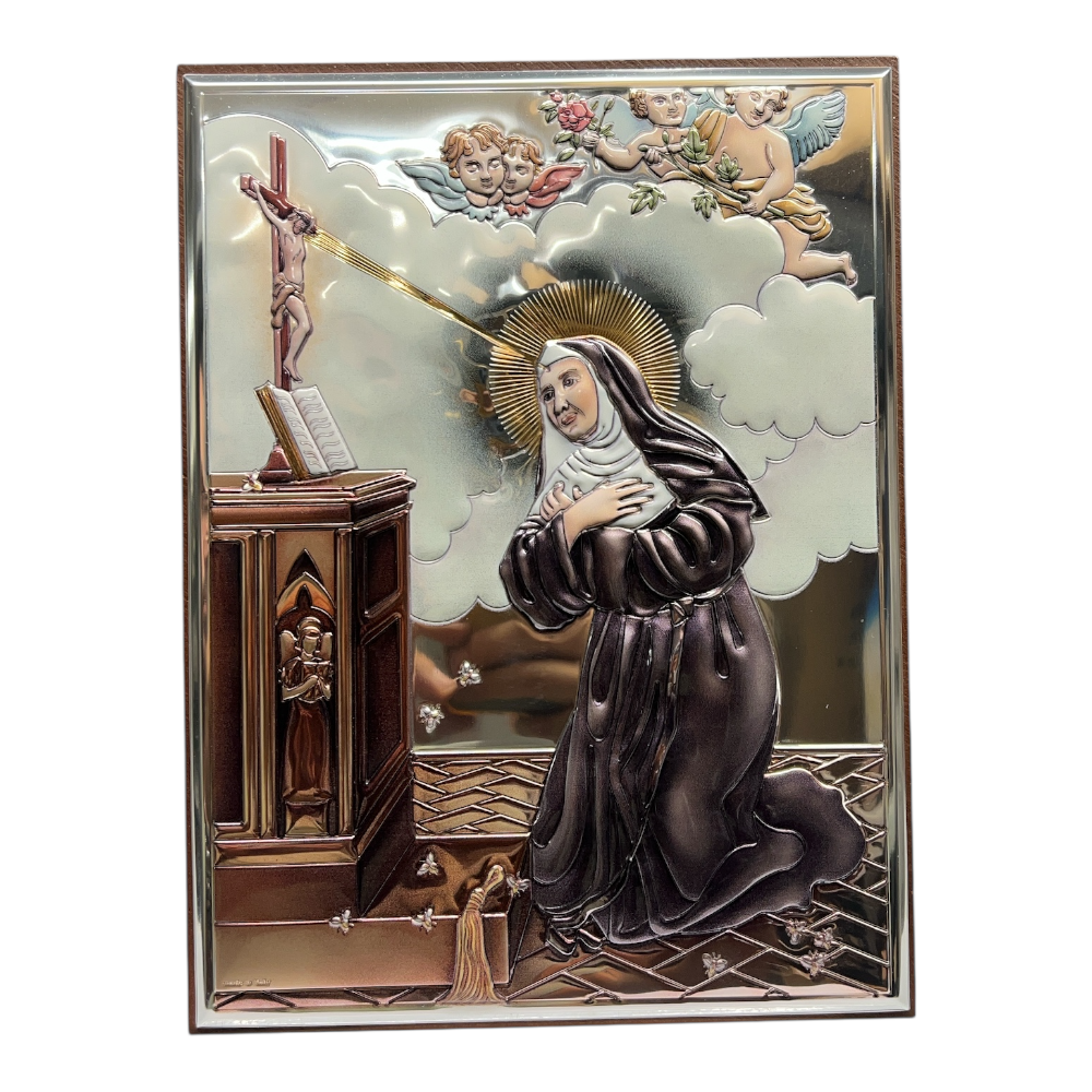 Placca Santa Rita Argento bilaminato