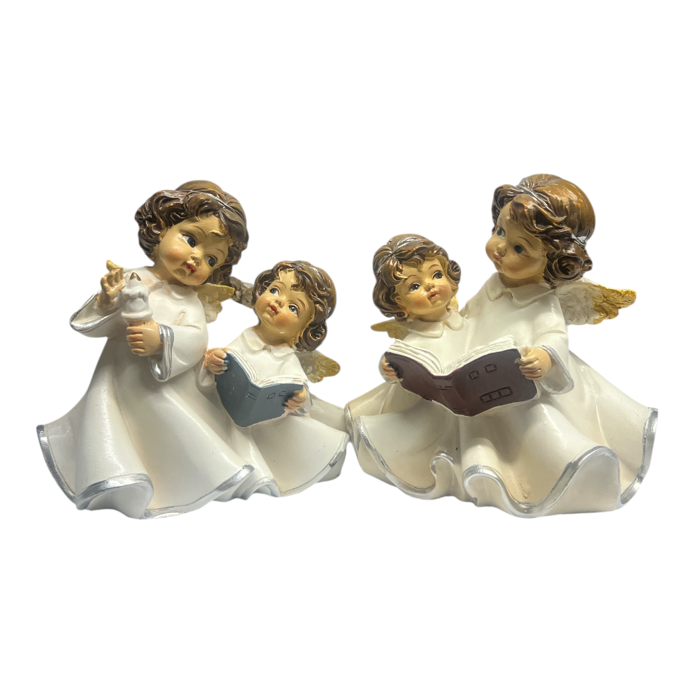Set 2 coppie Angeli resina