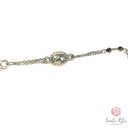 Bracciale Santa Rita a Gancio e Catenella con Grani in Mezzo Cristallo, Croce e Medaglia 🌹