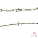 Bracciale Santa Rita a Gancio e Catenella con Grani in Mezzo Cristallo, Croce e Medaglia 🌹