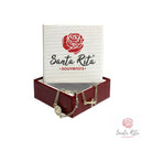 Bracciale Santa Rita a Gancio e Catenella con Grani in Mezzo Cristallo, Croce e Medaglia 🌹