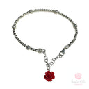 Bracciale Rigido Argento 925 Rosa Pasta Corallo Chiusura Gancio