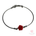 Bracciale Argento 925 Rosa Rossa Pasta Corallo