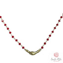 Collana Fede di Santa Rita Argento 925 Rosso