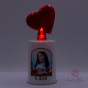 Lumino Elettrico Santa Rita con Cuore Rosso - Luce Votiva LED