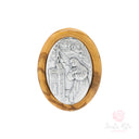 Calamita Santa Rita Ovale in Legno di Ulivo