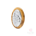 Calamita Santa Rita Ovale in Legno di Ulivo