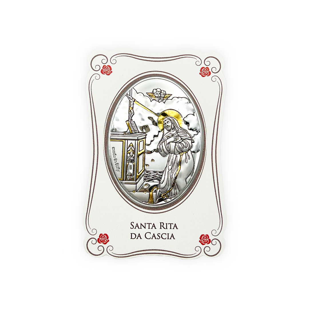 Quadro Santa Rita legno in blilaminato Oro