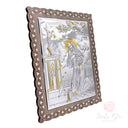 Quadro Santa Rita con placca argento o smaltato