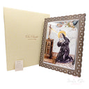 Quadro Santa Rita con placca argento o smaltato