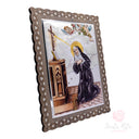 Quadro Santa Rita con placca argento o smaltato