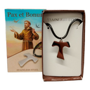 Collana Francescana caucciù Tau Acciaio