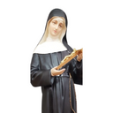 Statua Santa Rita 80cm Vetroresina Occhi Vetro Dipinta colori ad olio